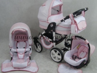 Carro de bebé Smile 3 piezas blanco rosa leopardo